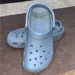 Crocs / gray in color m/6 & women/8